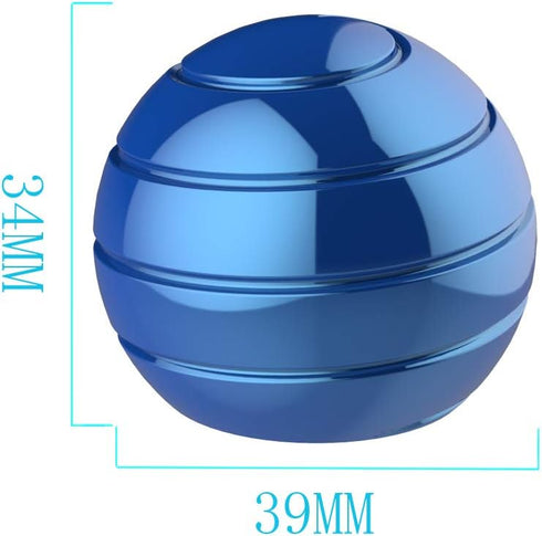 Kinetic Desk Toy - Anxiety Relief Fidget Toy for Office Adults, Blue Optical Illusion (39MM)