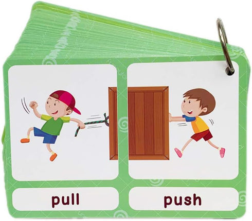 Zwttey 100 Groups English Antonyms Flashcards, Building Vocabulary Pocket Cards, Educational Learning Toys,