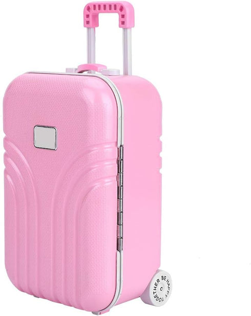 Doll Suitcase Travel Play Set, Mini Luggage Box Rolling Suitcase for Doll Accessories