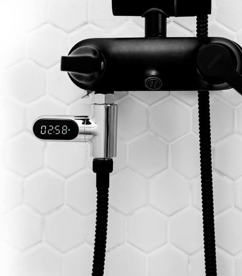 Xoeryoy 5~85C 360 Digital Shower Thermometer Digital Thermometer, with Rotating LED Water Meter Shower Water