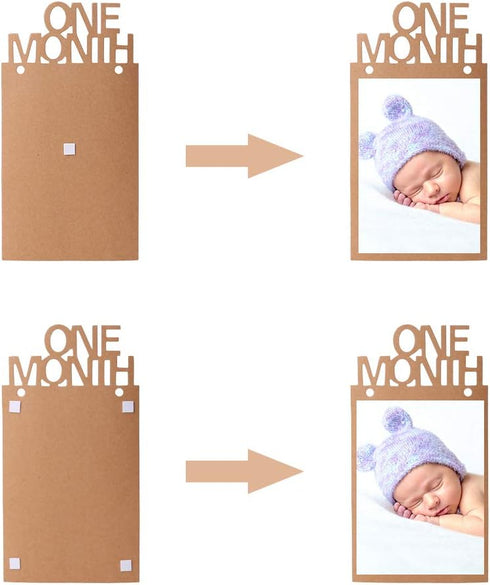 OOTSR 1st Birthday Photo Banner Growth Record for 1-12 Month Photo Prop Bunting Decor