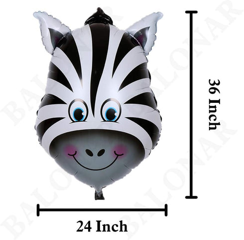 BALONAR 5pcs Animal Balloons for Child Birthday Party Supplies - 32 Inch Tiger Lion Zebra Monkey Giraffe, Cute Baby