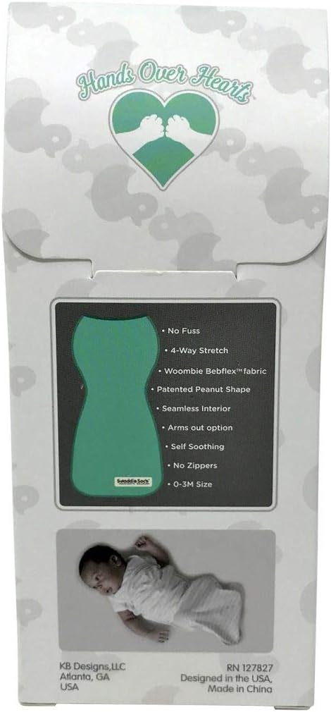 Woombie 0-3 One-Step Swaddle Sock for Babies Months - Self-Soothing Swaddling Sack - Wearable Newborn Baby Blanket
