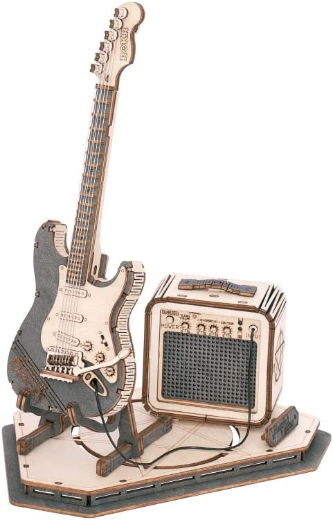 ROKR Wooden 3D Guitar Puzzle - Musical Instrument Model Kit for Teens and Kids, DIY Desk Decor