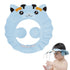SIQITECHNO Baby Shower Cap with Earmuffs Foldable Anti-Reflux Cartoon Baby Shower Head Cap