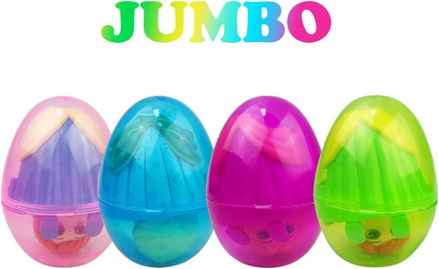Pinkiwine 4 Pack Prefilled Easter Eggs with Princess Deformation Eggs Toys Inside for Kids Boys Girls Easter Basket