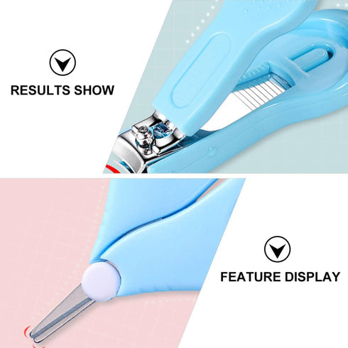 Set 4pcs Toyvian Nail Clipper and Manicure Scissors for Newborns and Nail Care Kit with File Safe Pink and Blue
