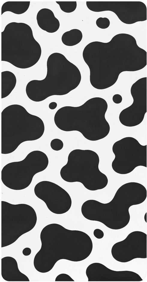 CZXW Cow Print Black White Crib Sheets Fitted 52" x 28" Natural Cotton