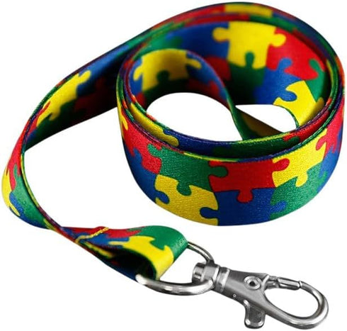 Autism Awareness Puzzle Piece Lanyards/Badge Holders for Keys, ID Card, Awareness Events, Gift-Giving
