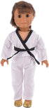 18 Inch Girl Doll Clothes White Karate/Tae Kwon Do Outfit, Includes Blouse, Pants and 5 Belts for 18inch Doll
