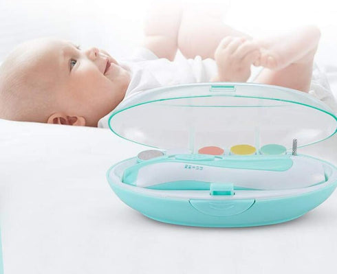 MCCW Trimmer,Safe (6 Baby Nail File Electric Baby Infant Nail Filer with Light,Battery of Newborn Nails Care Clippers