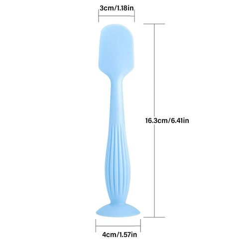 Psdndeww Gentle Application Baby Diaper Cream Spatula Silicone Handheld Scraping Spoon with Suction Base for Easy