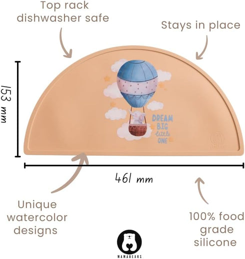 Set Waterproof Silicone Bib and Mat for Babies and Toddlers - Adjustable and BPA Free