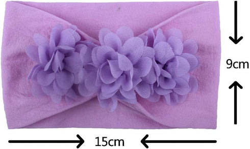 WZT Stretchy Knot Nylon Baby Headbands for Newborn Girls, Infant Toddlers, Kids Bows, Child Hair Accessories