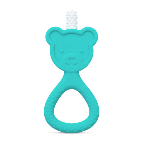 oogiebear 360° Teether, Safe Teething Toys for Babies 3 Months and Older, Soft Bristle Teddy Bear Silicone Teether,