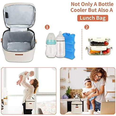 Pack, 6 9 Mancro Breastmilk Cooler Bag with Ice Fits Insulated Baby Bottles Up to Ounce, Breast Milk Cooler for Nursing