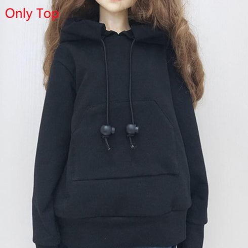 30CM / 45CM / 60CM Doll Clothes, 1/3 1/4 1/6 BJD Doll Accessories Fashion Hoodie (1/6, Black)