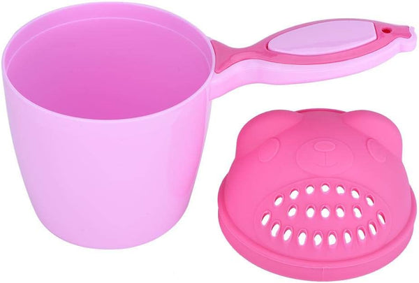 ViaGasaFamido Baby Shampoo Rinse Cup, Waterfall Spout Rinse Cup in Cute Bear Shape for Bathing