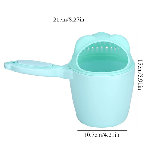 Dioche Baby Bath Cute Baby Shampoo Cup with Fish Handle - Safe PP Material, Eye Protection for Kids, Easy Clean