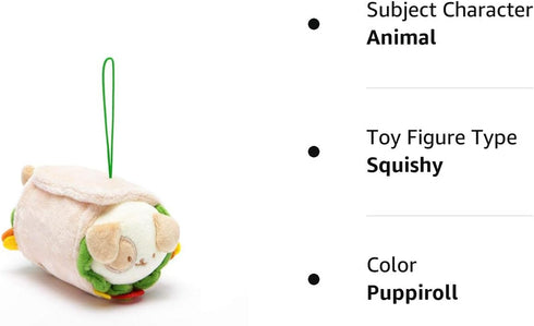 Anirollz 4" Stuffed Animal Plush Keychain, Burrito Outfitz with Puppy, Soft, Squishy, Cute Charm Toy