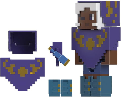 MINECRAFT Creator Series Skin Poncho Action Figure, 3.25" with Accessories for Kids Ages 6 and Up
