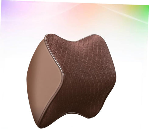Mesh Car Headrest Pillow Memory Foam Neck Cushion for Comfortable Driving Breathable Design Prevents Neck Pain Coffee
