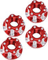 VGEBY 4pcs RC Hex Nuts, M4 Carving Hexagonal Nuts Aluminum Alloy for D3 D4 1/10 RC Car (Red)