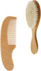 ERINGOGO Bath Comb and Head Massage Brush Set for Newborns, Natural Wool