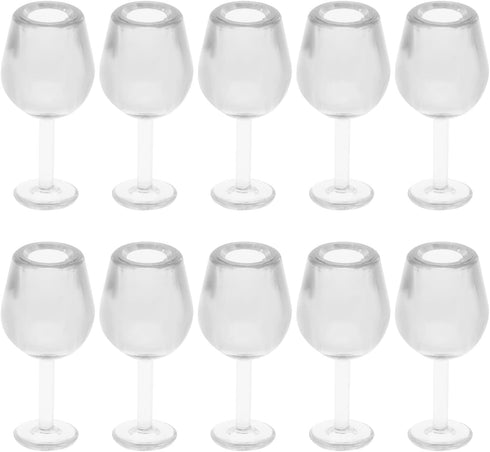 Toddmomy Mini Wine Glasses - 10Pcs Miniature Dollhouse Wine Glasses, 1:12 Kitchen Toys