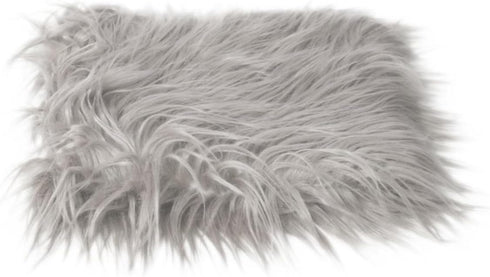 Newborn White Furry Throw Blanket, Faux Fur Infant Photography Mat for Winter, Baby Boy