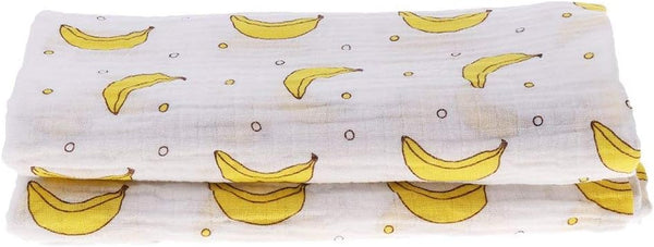 Muslin Swaddle Square Blankets Baby Receiving Blanket Wrap for Girl Shower Gift - Banana