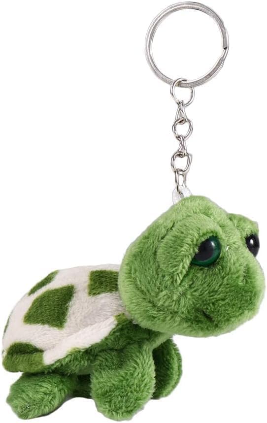 Green Mini Sea Creatures Turtle Doll Keychain, Plush Key Ring Cartoon Bag Pendant, Stuffed Animals and Toys