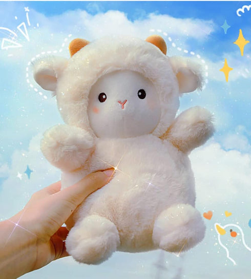 Little Sheep Plushie Lamb Stuffed Animal, 10 inch, Birthday Gift for Kids (White)