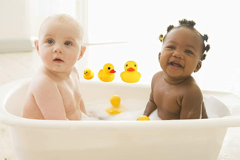 Yellow Rubber Ducks, 7pcs Large Bath Toys for Baby Shower Infants Kids Toddler Party Decoration