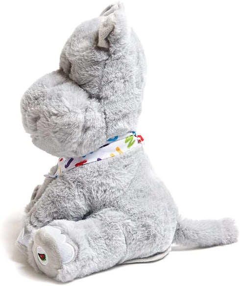 Cuddle Barn Alphabet Hudson - Animated Singing Hippo Plush Toy, Wiggles Ears to ABC Song, 11 inches