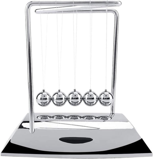 Z-Shape Newton's Cradle Balance Ball, Classic Metal Pendulum Balls Physics Science Ornaments for Desk Decor