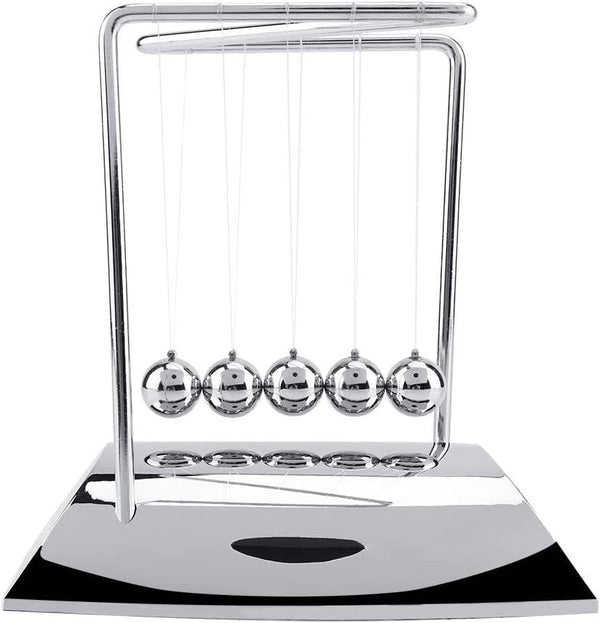 Z-Shape Newton's Cradle Balance Ball, Classic Metal Pendulum Balls Physics Science Ornaments for Desk Decor