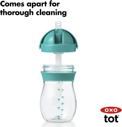 9 OXO Tot Transitions ounce Straw Cup, Teal