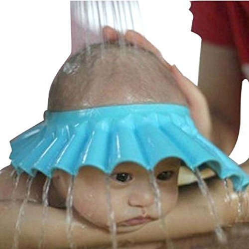 Safe Shampoo Shower Bathing Protection Soft Cap Hat for Toddler's, Baby ,Children & Kids to Keep the Water Out of Their Eyes & Face (Blue)