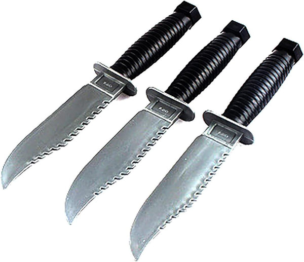 3Pcs Simulated Dagger Military Police Trickery Cosplay Magic Props, Plastic Knife for Halloween Party