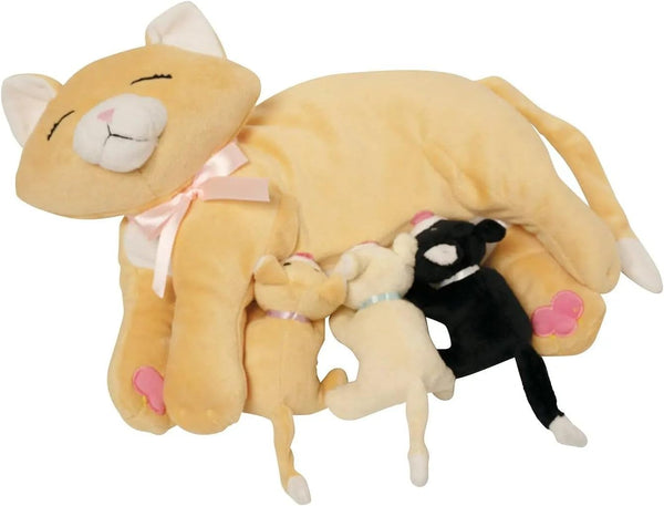Manhattan Toy Nursing Nina Nurturing Cat Stuffed Animal with Plush Kittens 10