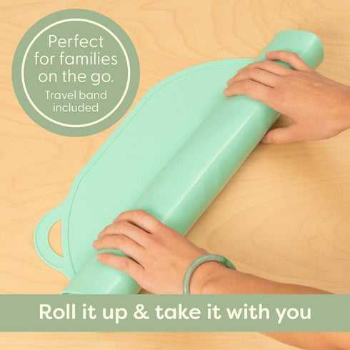 UpwardBaby Rectangular Silicone Placemat - Suction Food Catcher for High Chair & Kids, Non-Slip Washable Table Mats
