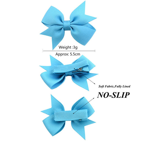 40PCS 2 Inch Baby Hair Bows Clips for Girls, Grosgrain Ribbon Fully Lined Infant Hair Clips Accessories for Baby Girls