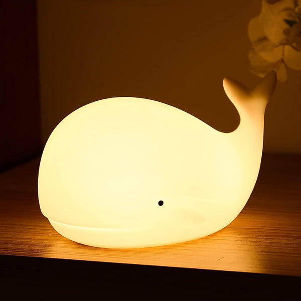 LOVERUIS Whale Night Light Silicone 7 Colors Dimmable 3 Hours Timer Whales