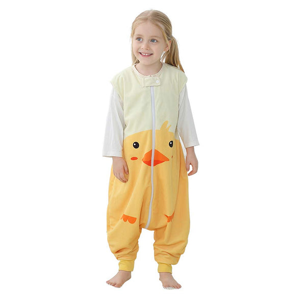 MICHLEY Toddler Sleeping Sack with Feet, Newborn Infant Sleeveless Sleeping Bag for Walkers (Duck, 3-5T)