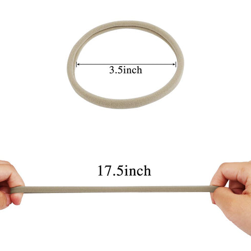 XIMA 40 Pack Nylon Headband, Newborn DIY Soft Elastic Hairbands for Baby Girls, Tan-40pcs