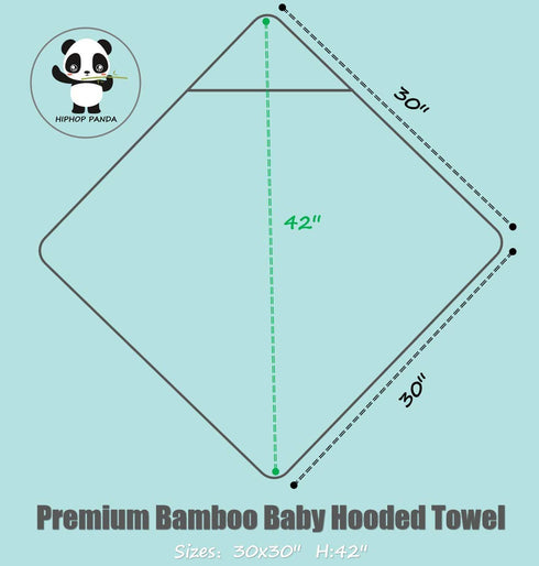 HIPHOP PANDA Hooded Towel for Newborn, Rayon Made from Bamboo, Large Baby Towel with Bear Ears, Purple Penguin