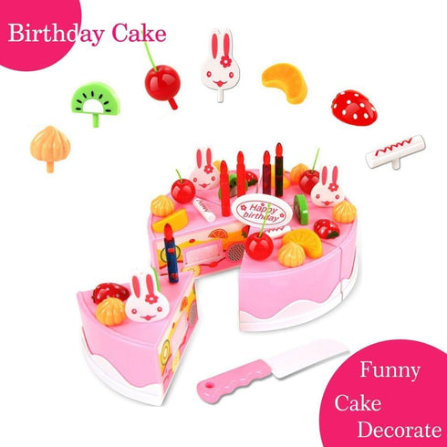 Set 37pcs(New Package) BigNoseDeer Play Birthday Cake Children's Day Gift Play Food Toy DIY Cutting Pretend Play