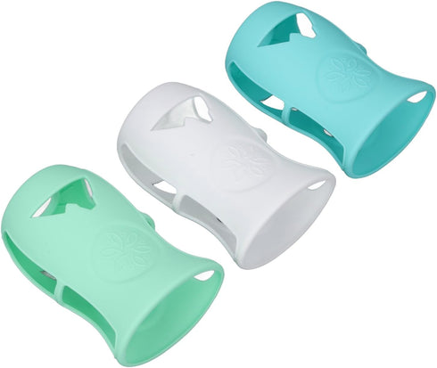 Garosa 240ml 8 oz Glass Baby Bottles Silicone Sleeve, Shatter Proof Bottle Cover with Anti Flowing, Insulate Warmers