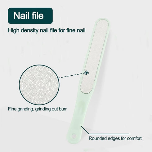 5-in-1 Baby Nail Kit, Baby Manicure Set with Clipper, Scissors, Tweezers, Glowing Ear Scoop, Nail File, Cute Case